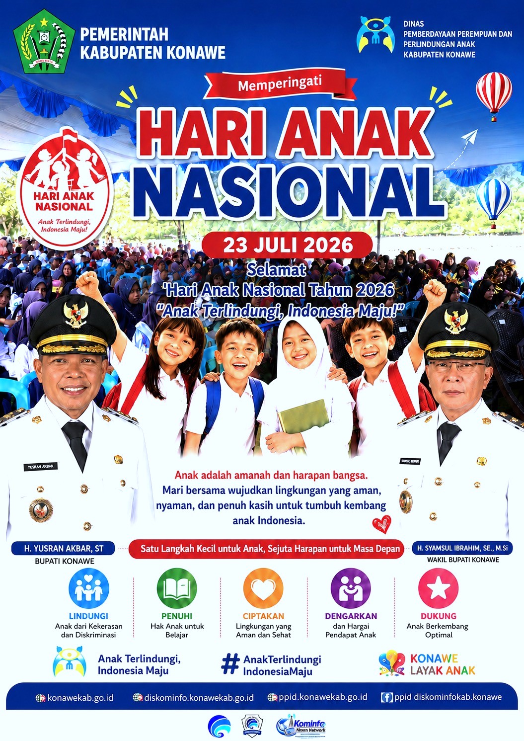 Peringati Hari Anak Nasional 2026, Pemerintah Tegaskan Komitmen Wujudkan Generasi Indonesia yang Terlindungi dan Berkualitas