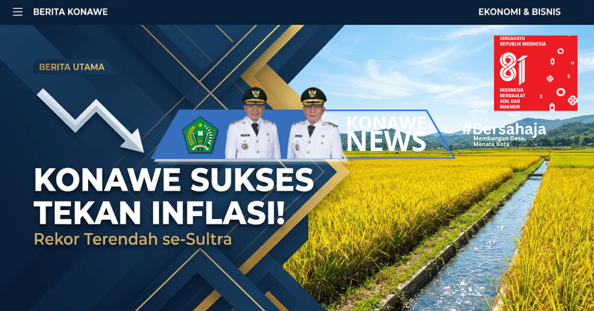 Konawe Juara Pengendalian Inflasi se-Sultra! Tembus Angka Terendah 1,49% di Juli 2026 Berkat Tangan Dingin Bupati Yusran Akbar
