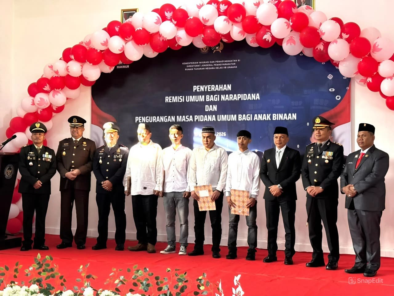 Bupati Konawe Hadiri Penyerahan Remisi Umum bagi Narapidana dan Pengurangan Masa Pidana bagi Anak Binaan